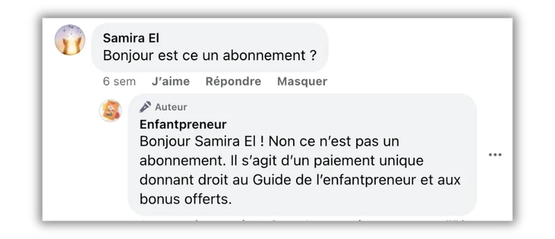Question-réponse sur Enfantpreneur